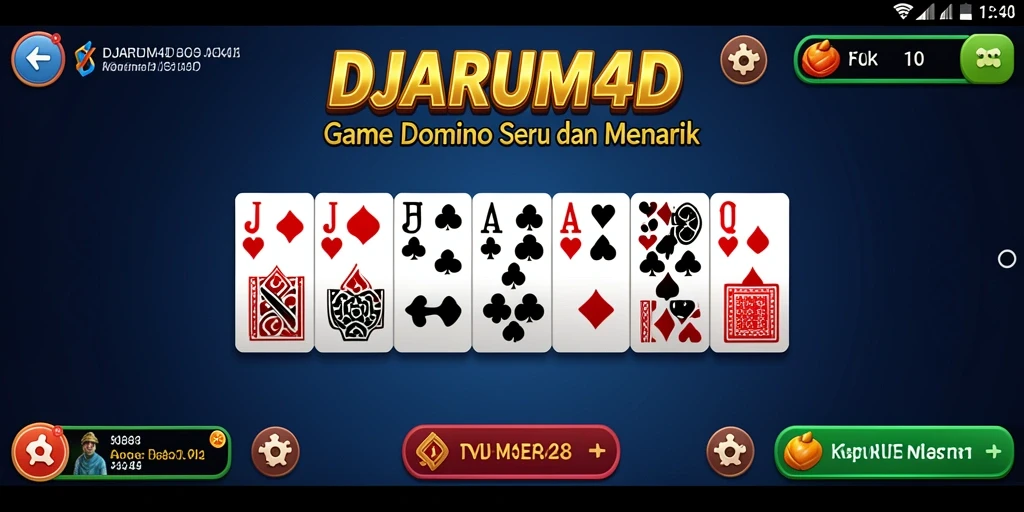 Tampilan permainan Domino yang seru dan interaktif di DJARUM4D.