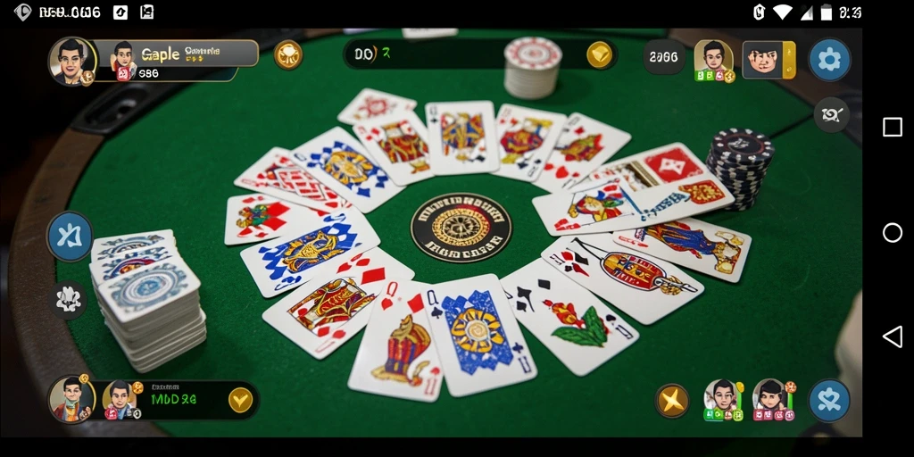 Tampilan gameplay DMD686 yang menampilkan momen seru bermain Gaple.