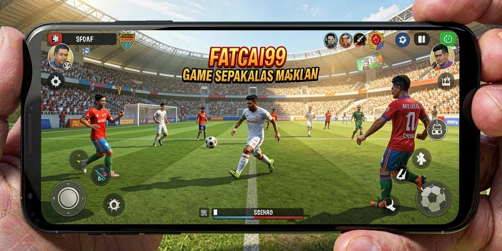 Tampilan gameplay seru dengan strategi sepak bola yang mendebarkan.