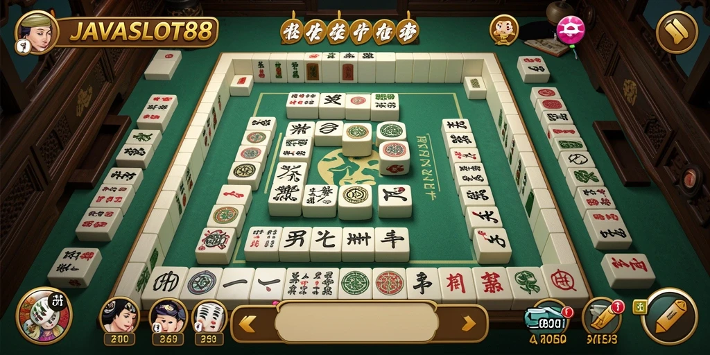 Screenshot utama JAVASLOT88 menampilkan gameplay menarik permainan Mahjong.