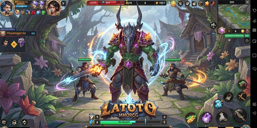 Tangkapan layar LATOTO menunjukkan aksi petualangan dalam dunia MMORPG yang penuh warna.