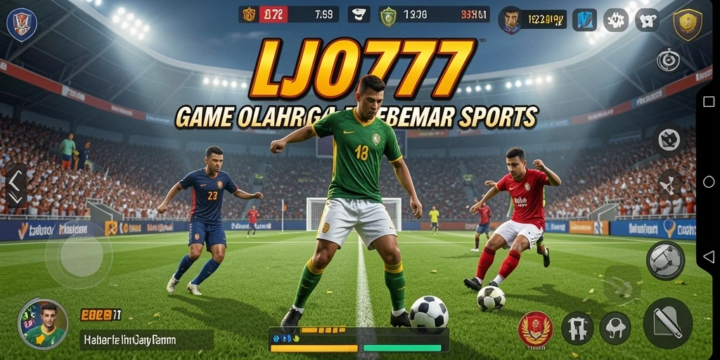Screenshot utama LJO777 menampilkan aksi seru permainan olahraga.