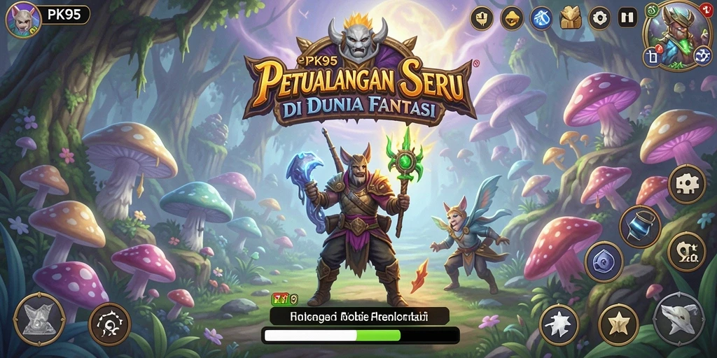 Tangkapan layar utama <strong>PK95</strong> menampilkan aksi seru dalam dunia petualangan.