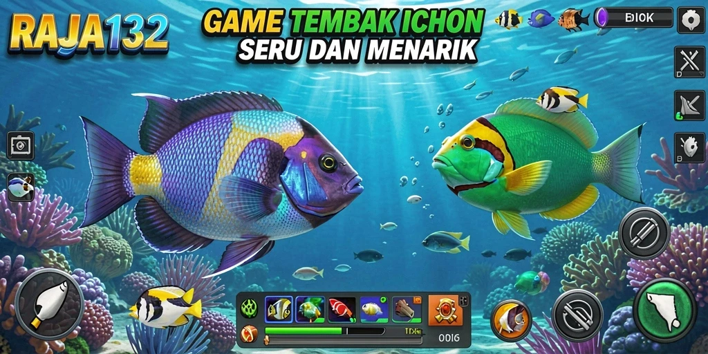 Tampilan gameplay RAJA132 yang mengasyikkan dengan berbagai ikan yang menunggu untuk ditangkap.