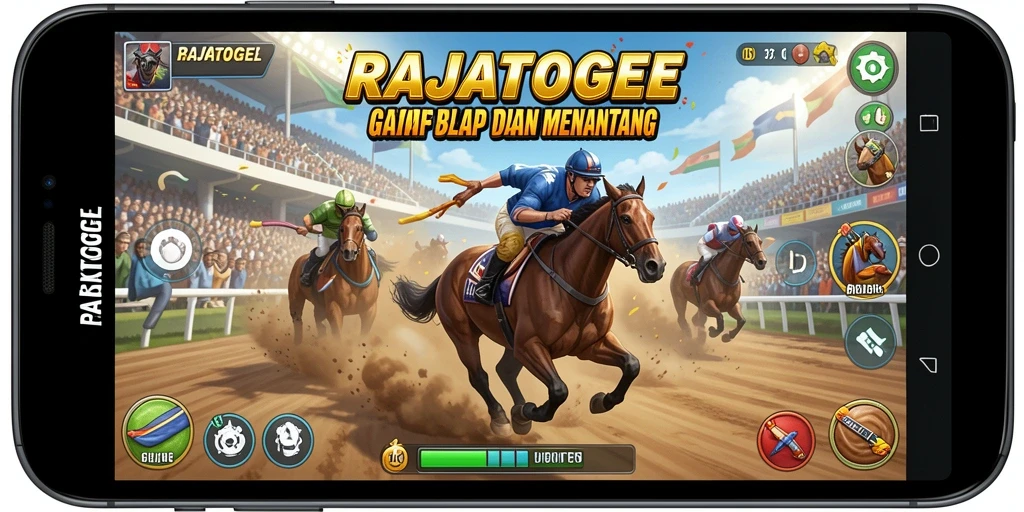 Screenshot gameplay RAJATOGEL yang menunjukkan aksi balapan yang mendebarkan.