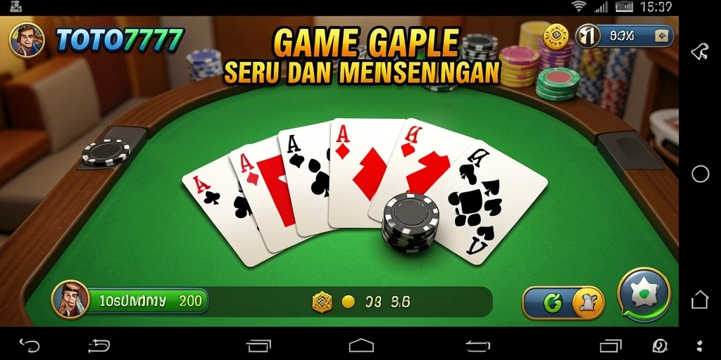 Screenshot TOTO777 menampilkan keseruan permainan Gaple yang interaktif.